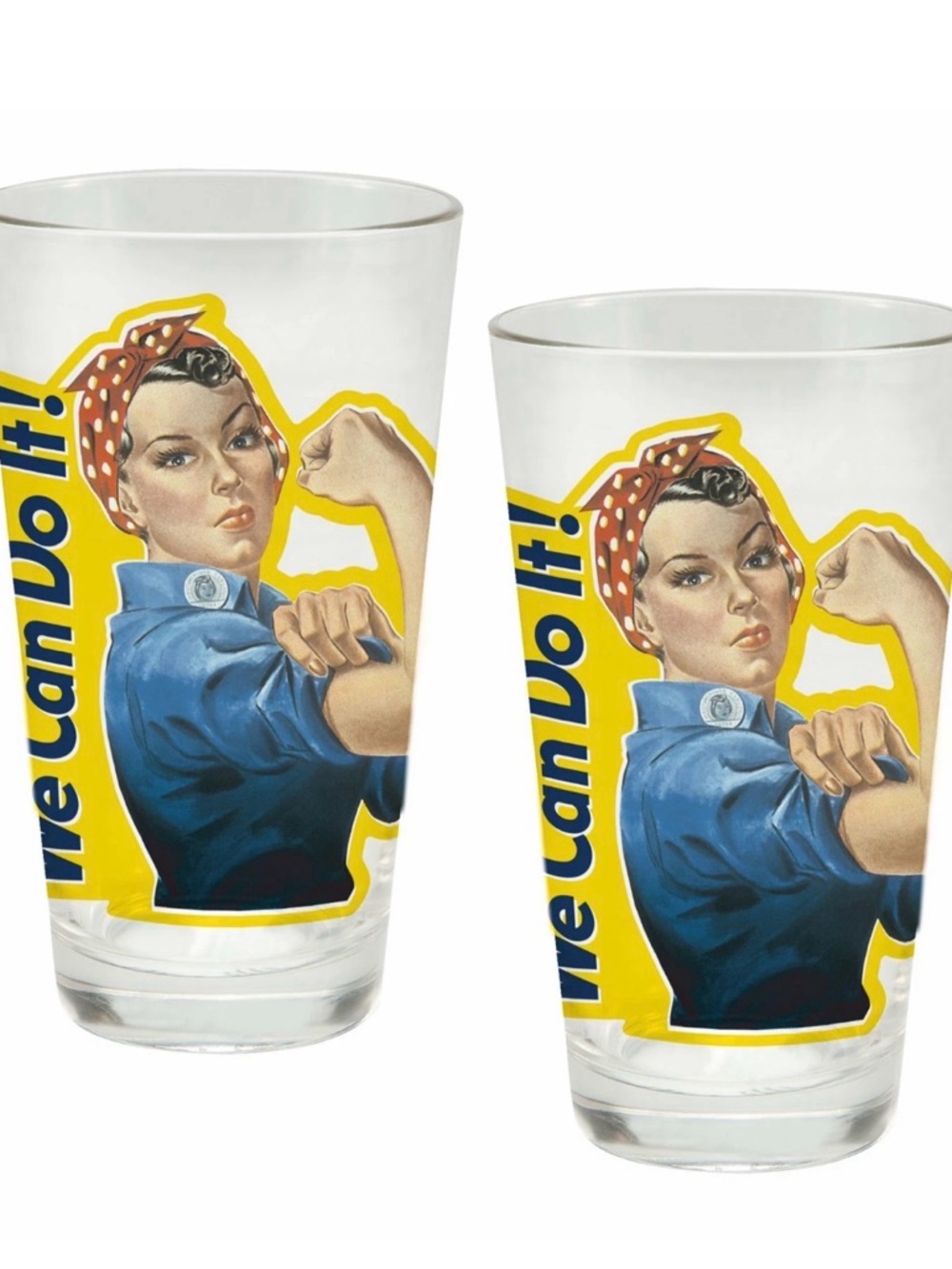 Smithsonian Institution Rosie the Riveter Glasses- 2 Piece Glass Pint Set NWT